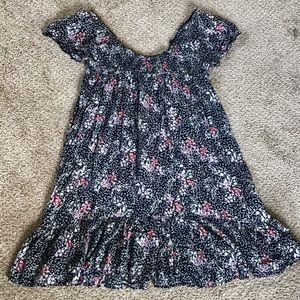 Free People Black Floral Babydoll Dress